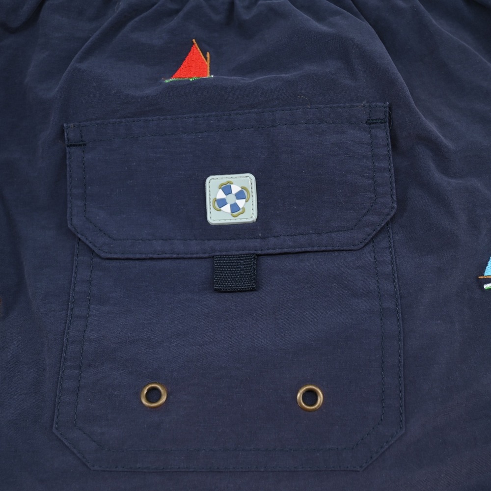 Castaway Nantucket Island Mens Navy Blue Sailboat Embroidered Swim Trunks Medium - Picture 8 of 16